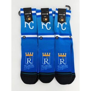 3 Pairs Stance Adult Blue Crew MLB Baseball Kansas City Royals Coop 23 L 9-13